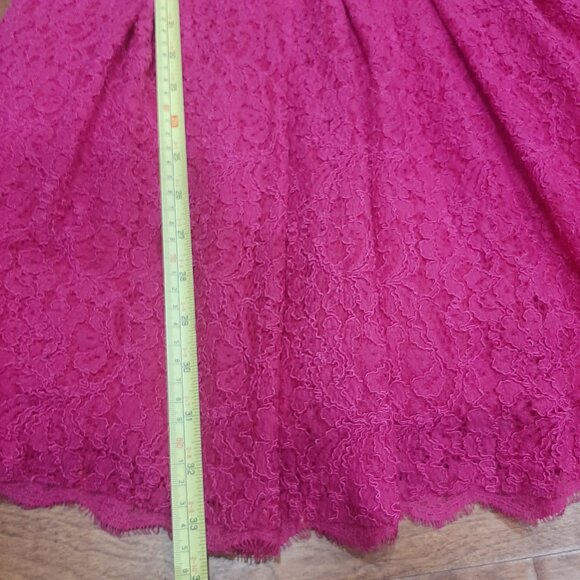 🔥 Adrianna Papell pink lace couture low back coquette pleated flare dress - Picture 15 of 16